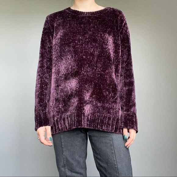 Orvis Women’s Purple Relaxed Crewneck Soft Warm Lounge Sweater Sz L - Picture 4 of 9